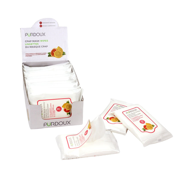 Toallitas húmedas de Viaje para CPAP - 12 bolsas/120 toallitas